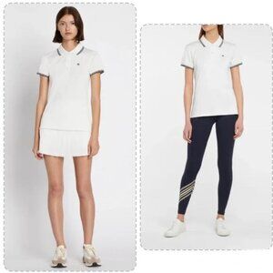 Tory Burch Tech Pique Polo T-shirt Sport Tennis Golf Athleisure Hiking Squash
